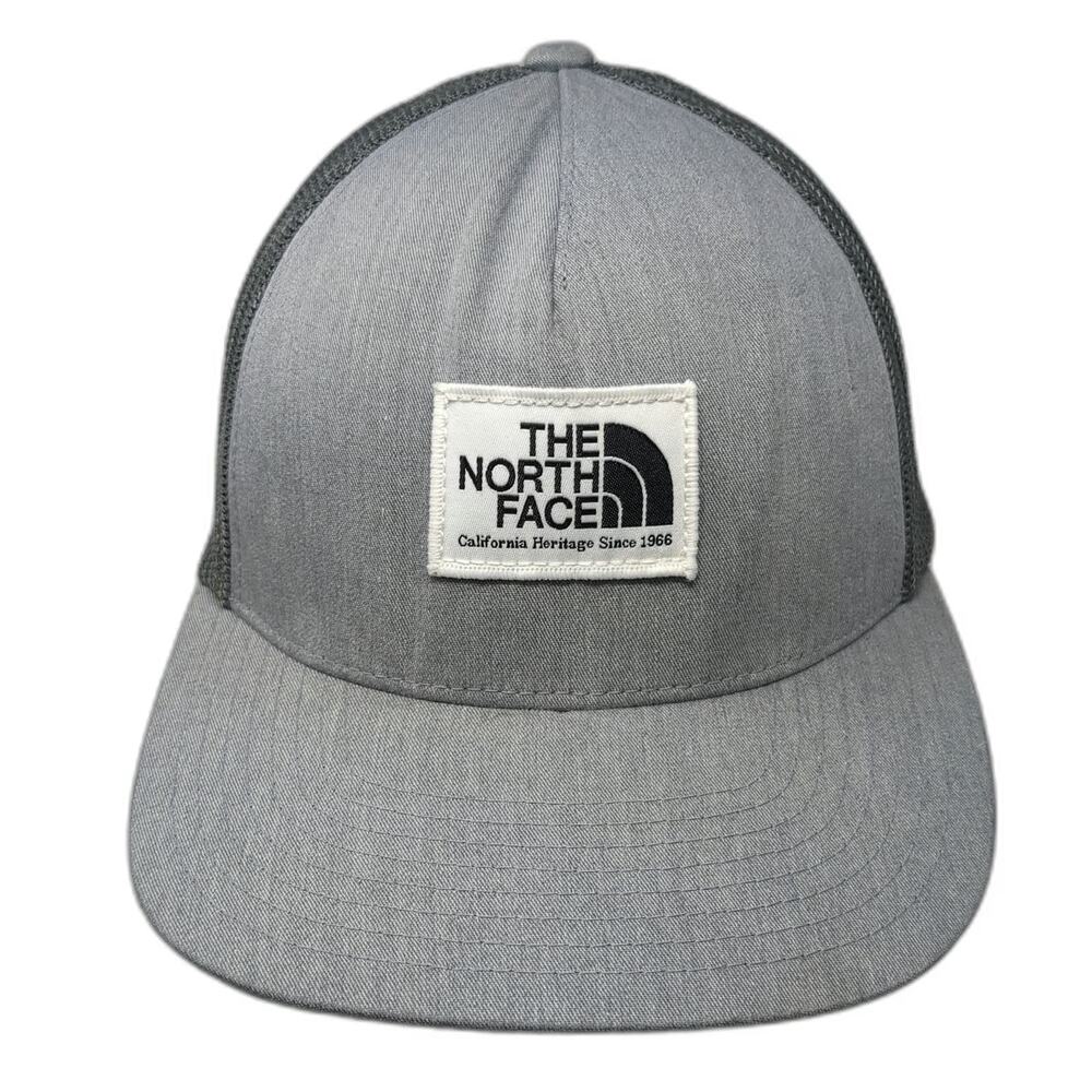 The North Face Trucker Hat Gray One Size Mesh Back Snapback California Heritage